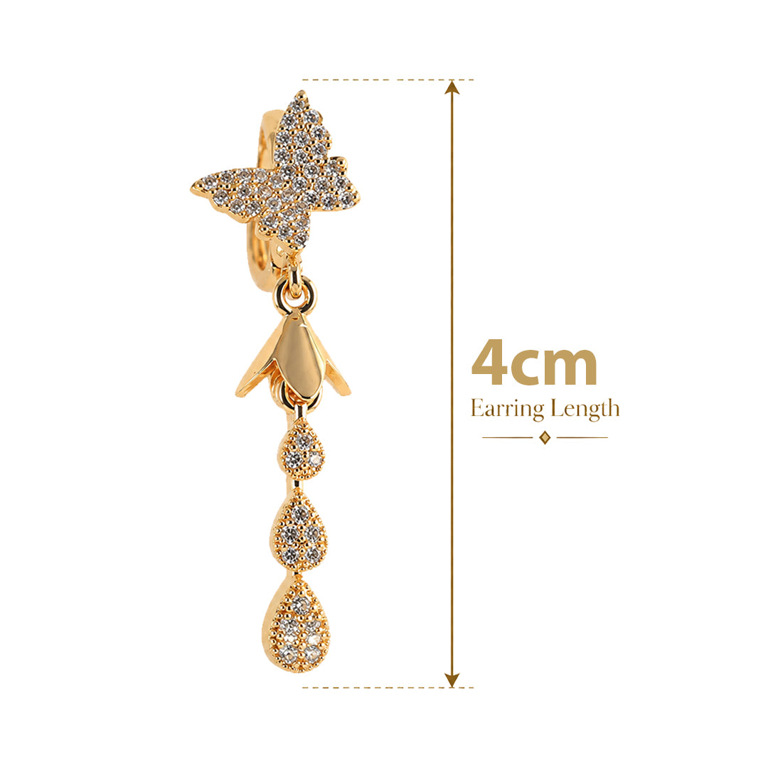 18k Gold Plated Gold Butterfly and Pearl Pendant