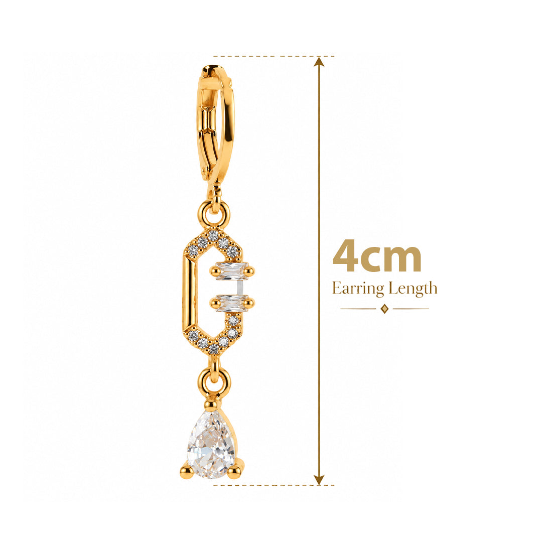 18k Gold Plated Gold Floral Drop Earrings