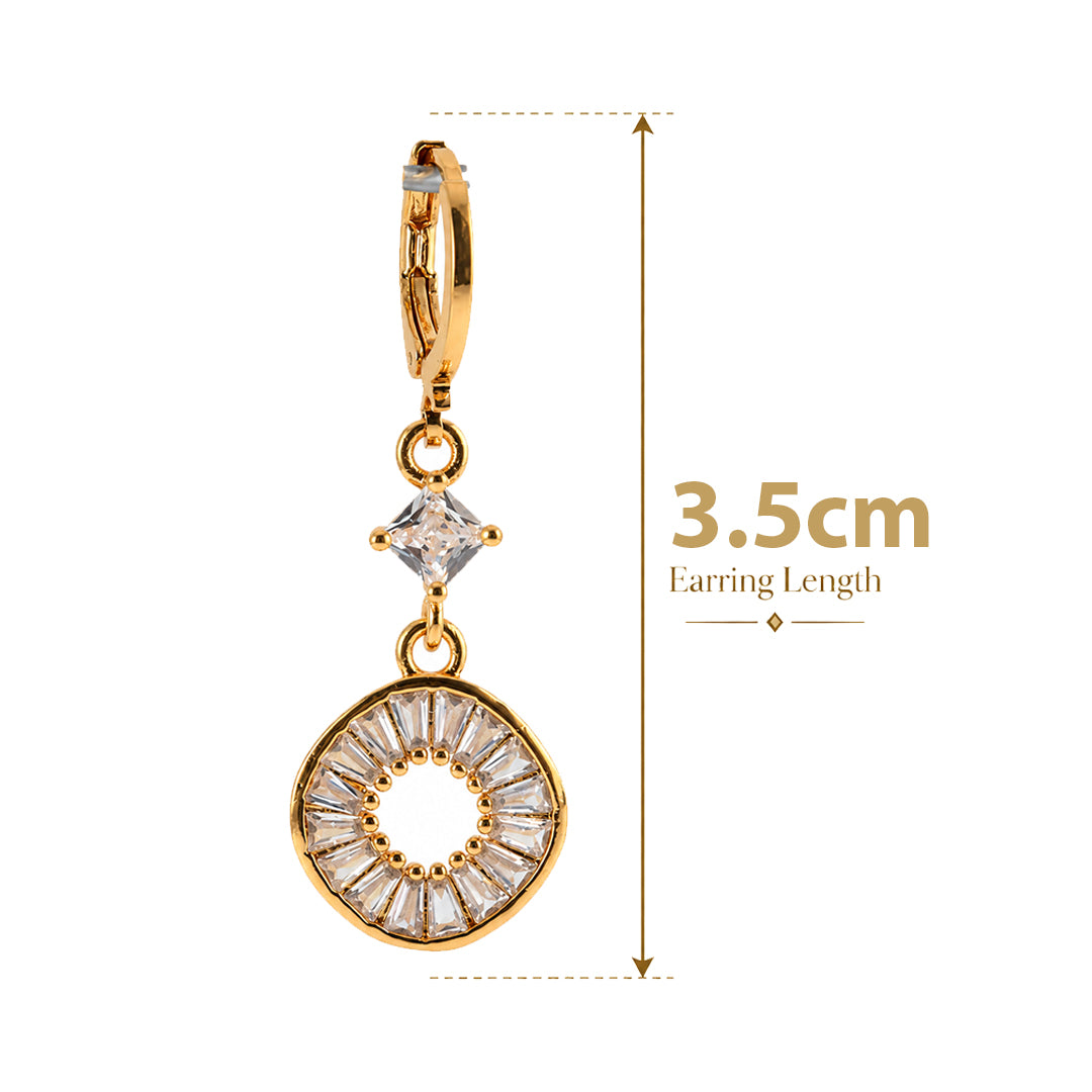 18k Gold Plated Gold Openwork Floral Earring