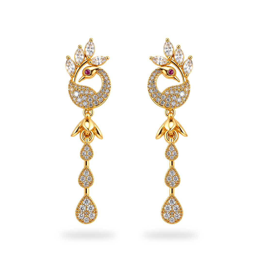 18k Gold Plated Gold Oval Filigree Drop Earring