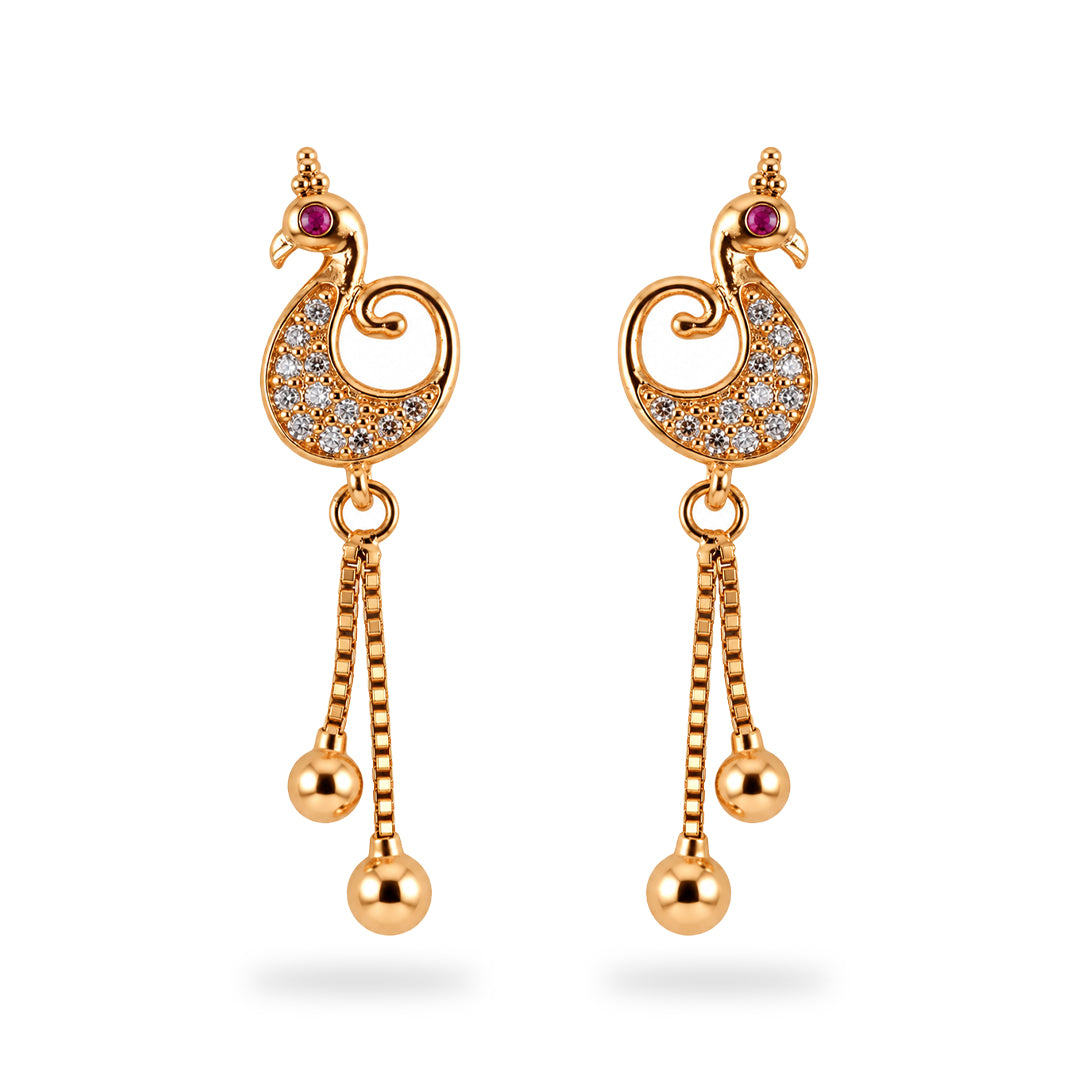 18k Gold Plated Gold Pendant with Teardrop Stones