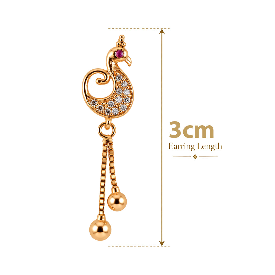 18k Gold Plated Gold Pendant with Teardrop Stones