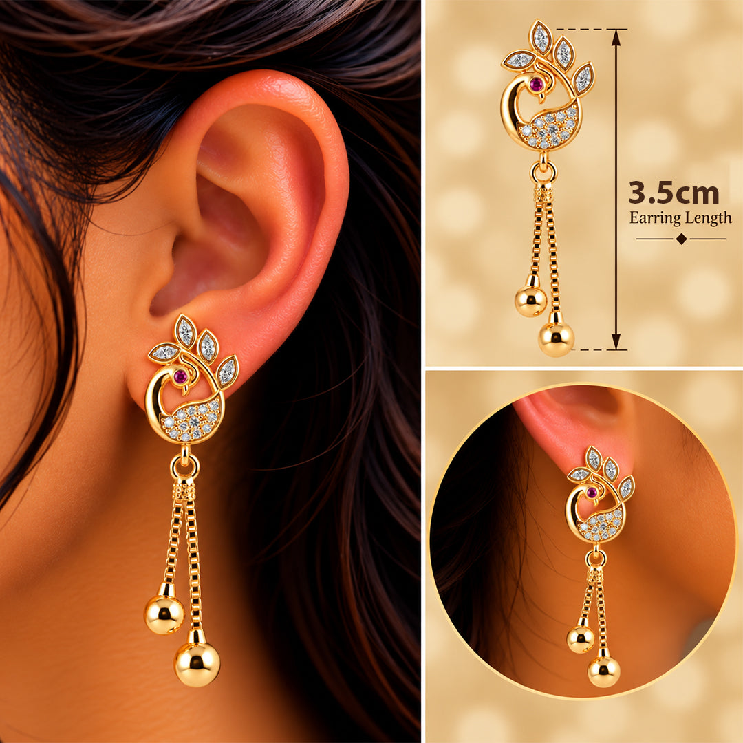 18k Gold Plated Openwork Gold Teardrop Earring