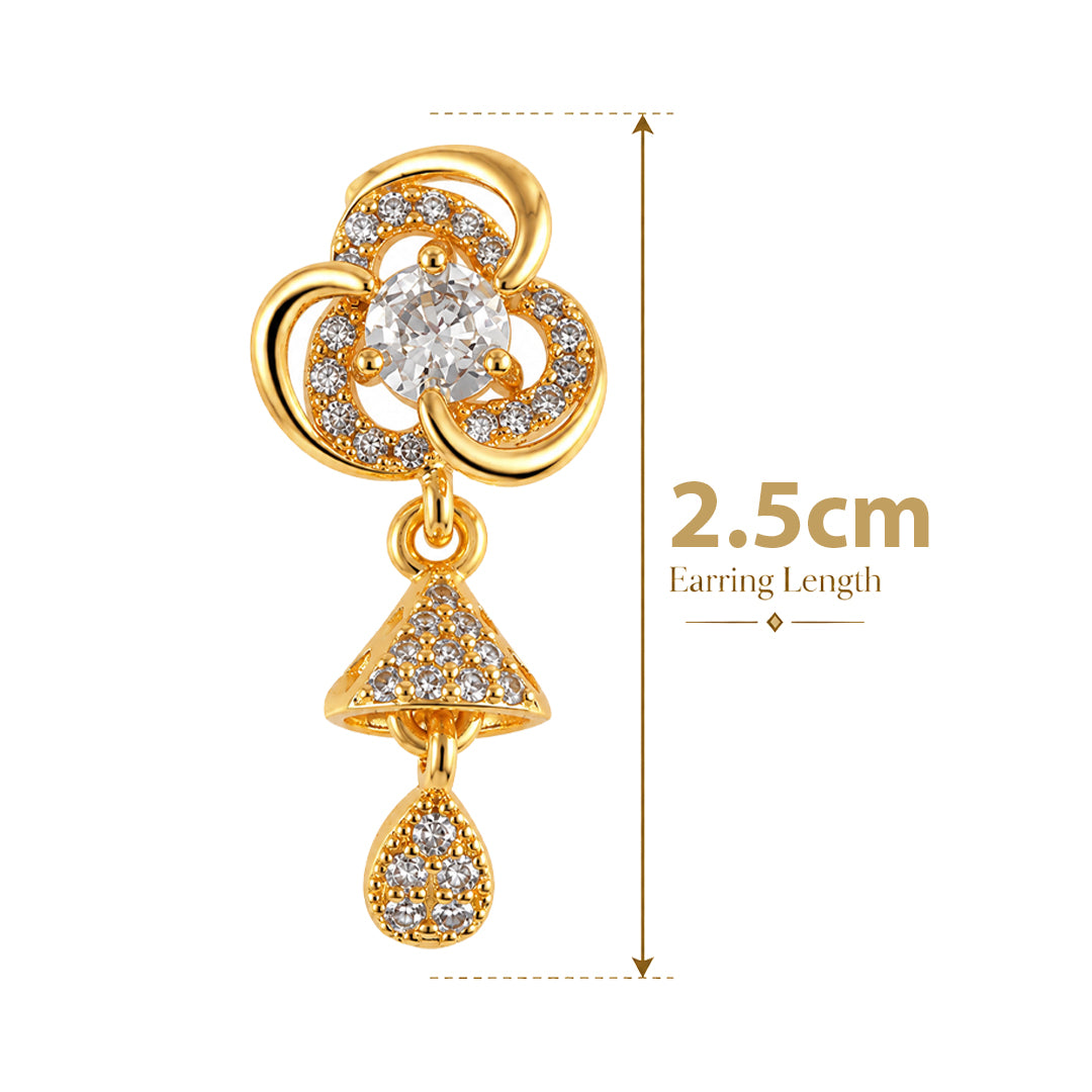18k Gold Plated Round Gold Filigree Earring