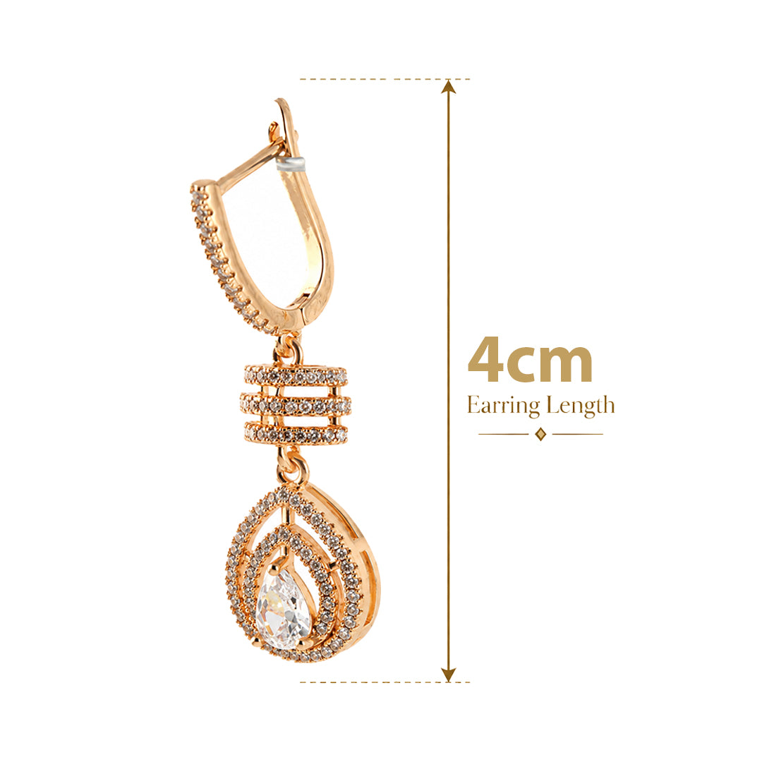 18k Gold Plated Textured Gold Teardrop Earring
