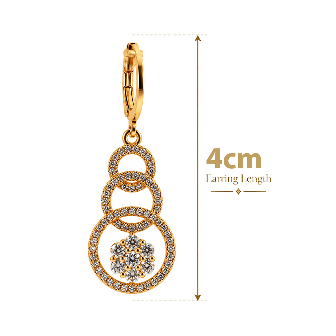 18k Gold Plated White Pearl Drop Earring