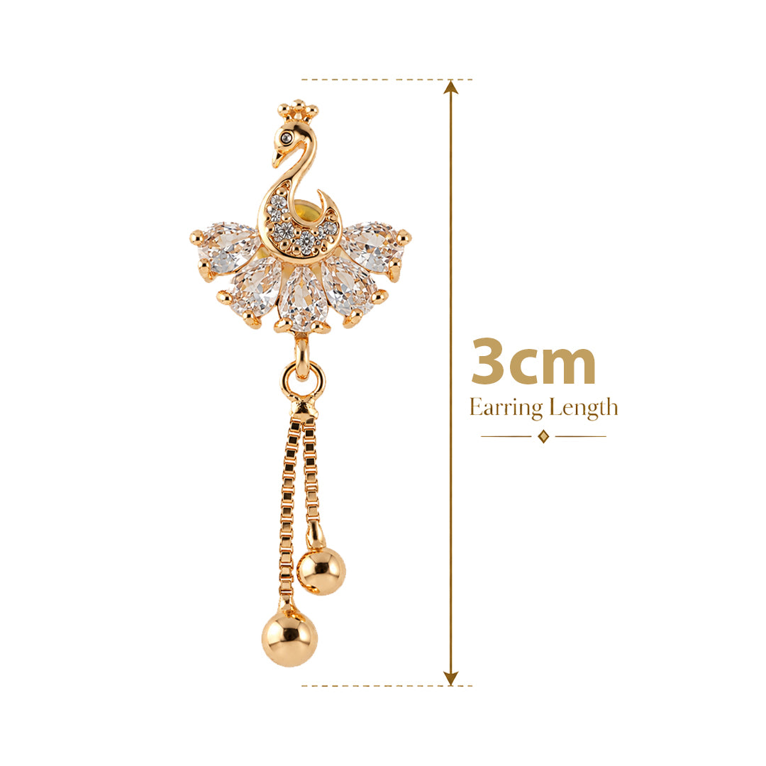 18k Gold Plated White Pearl Gold Drop Earring