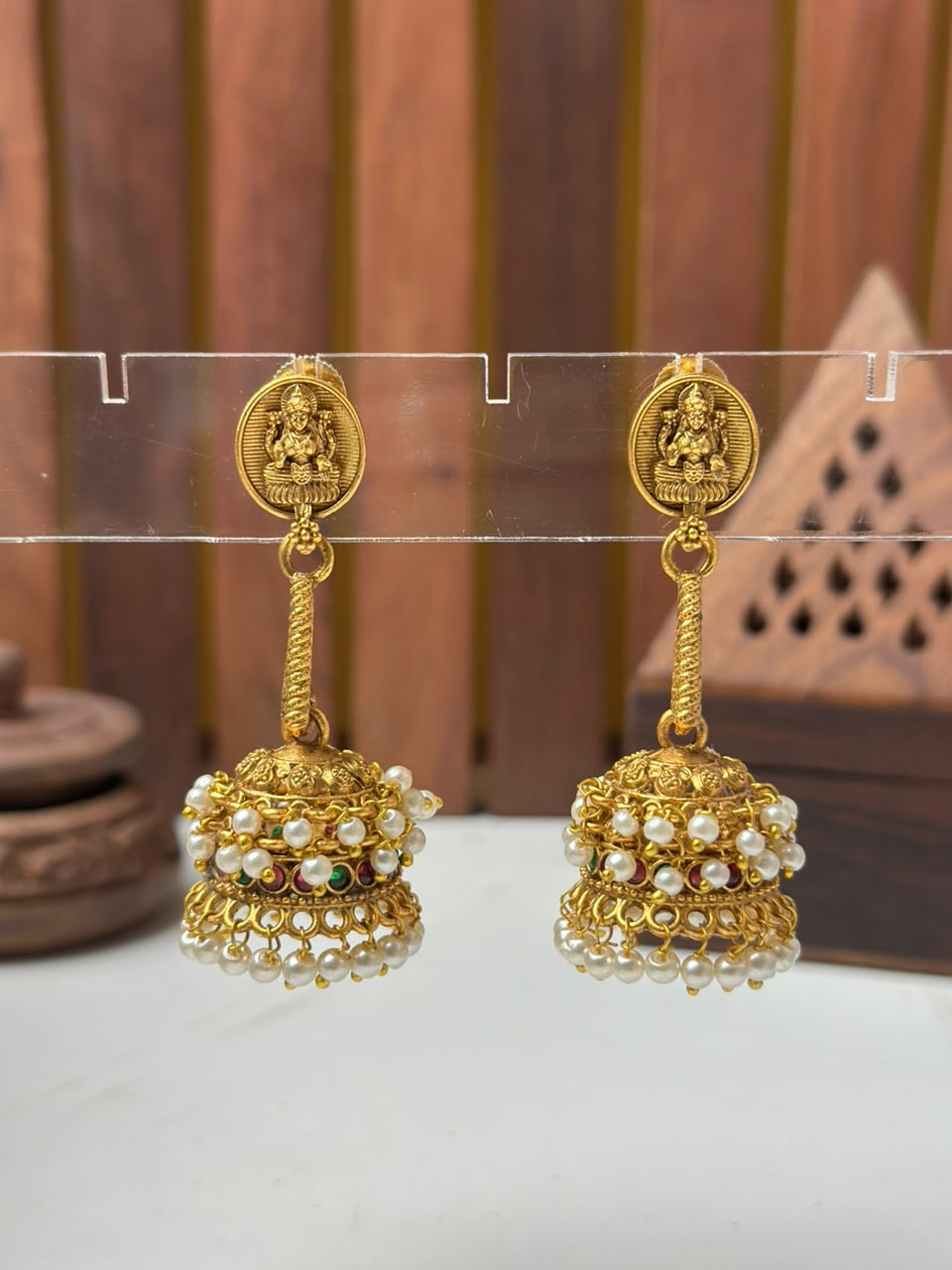 Designer Lakshmi Tube Pearl Jhumka for Women Online India | BhargavArts