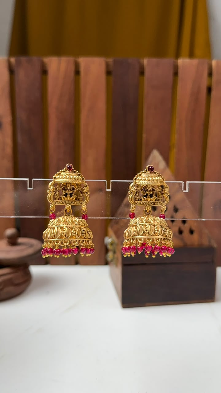 Goddess Lakshmi Temple Jhumka for Women Online India | BhargavArts