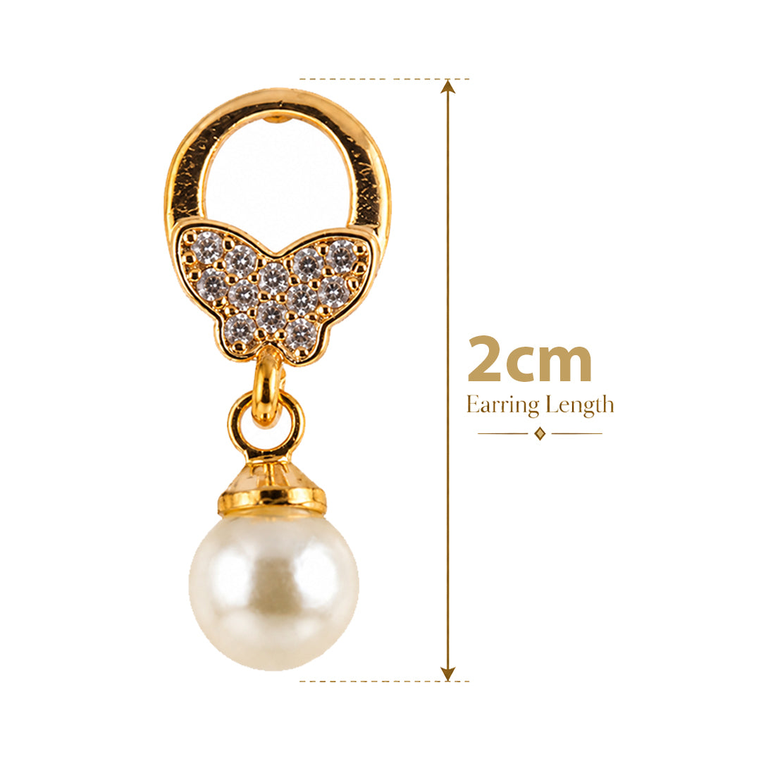 18k Gold Plated Gold and Diamond Cushion Pendant Earring