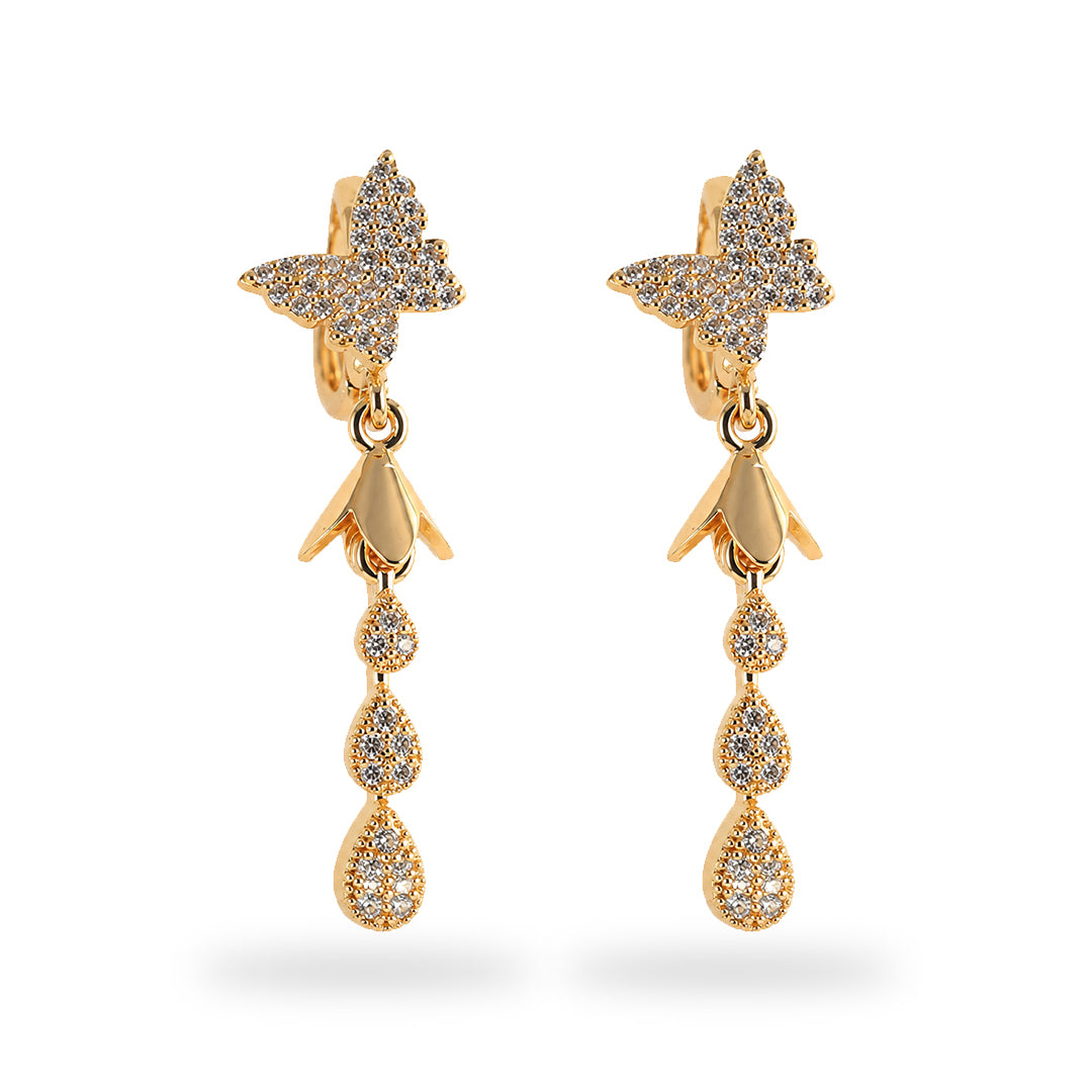 18k Gold Plated Gold Butterfly and Pearl Pendant