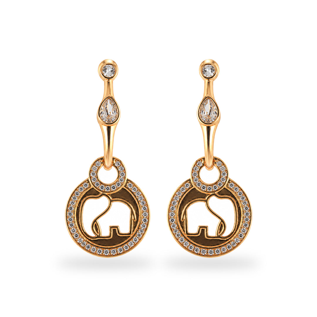 18k Gold Plated Gold Butterfly and Teardrop Dangle Earring