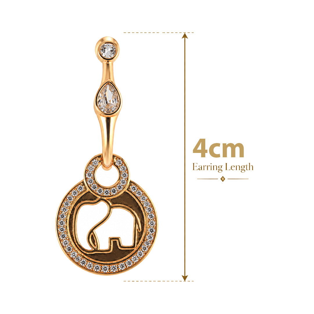 18k Gold Plated Gold Butterfly and Teardrop Dangle Earring