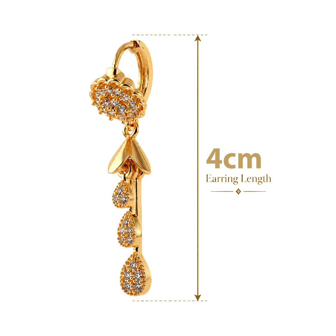 18k Gold Plated Gold Elephant Pavé Pendant Charm