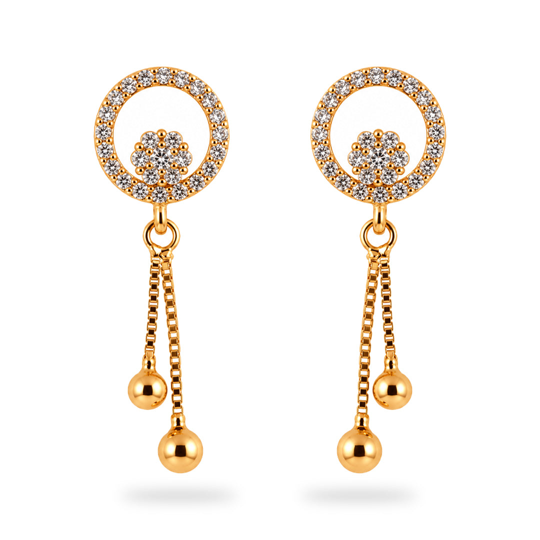 18k Gold Plated Gold Flower Stud Earring