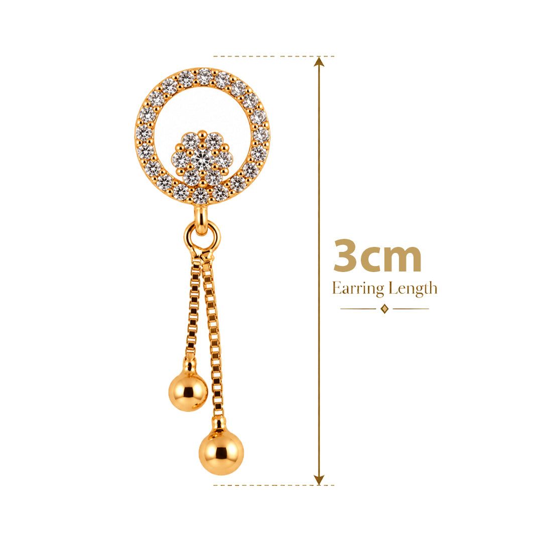 18k Gold Plated Gold Flower Stud Earring