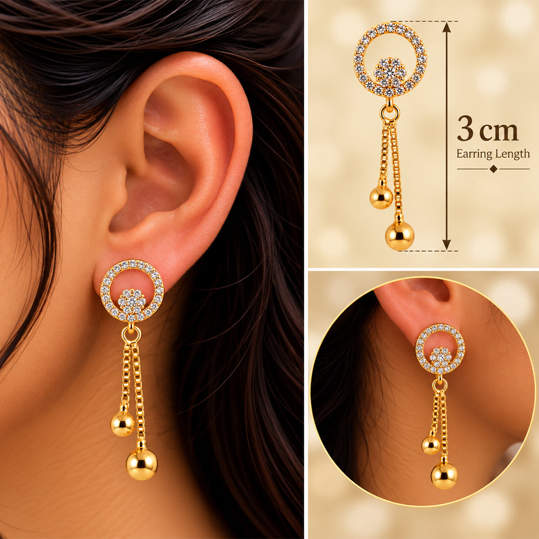 18k Gold Plated Gold Flower Stud Earring