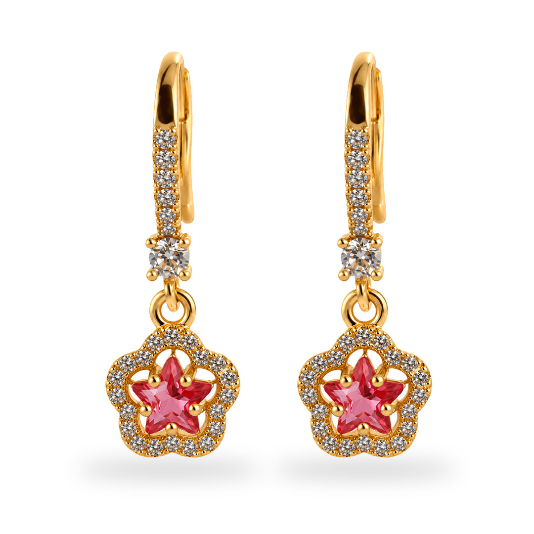 18k Gold Plated Gold Leaf Filigree Drop Earring