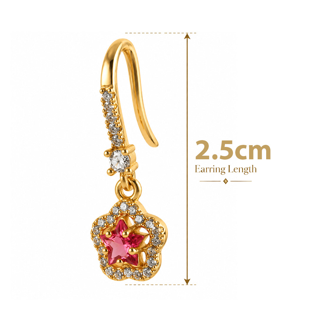 18k Gold Plated Gold Leaf Filigree Drop Earring