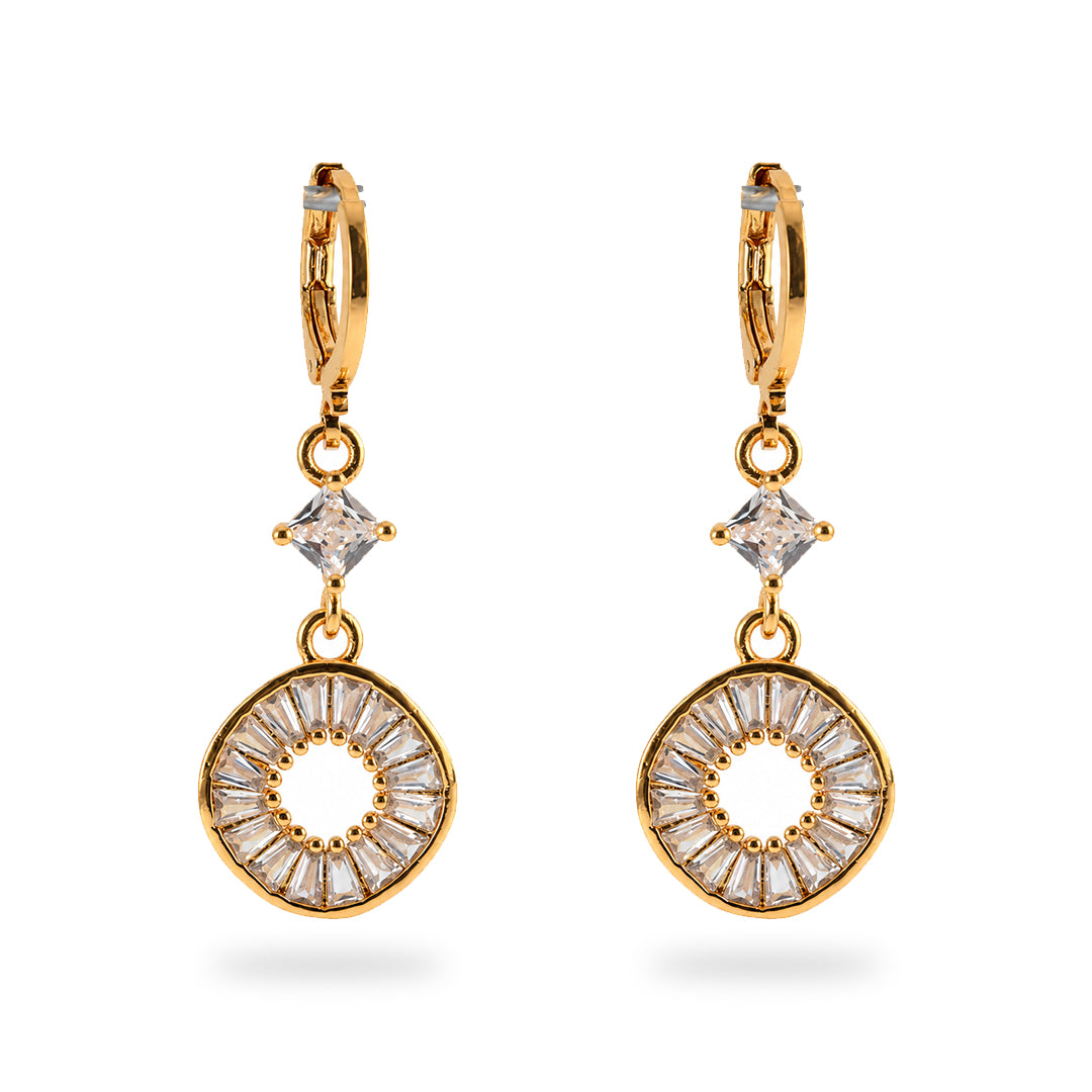18k Gold Plated Gold Openwork Floral Earring
