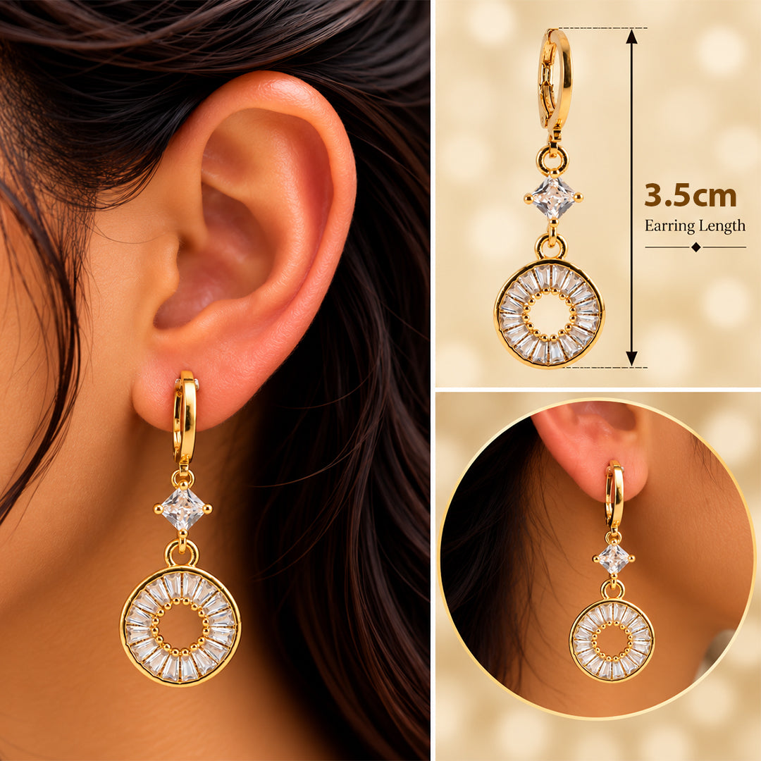 18k Gold Plated Gold Openwork Floral Earring
