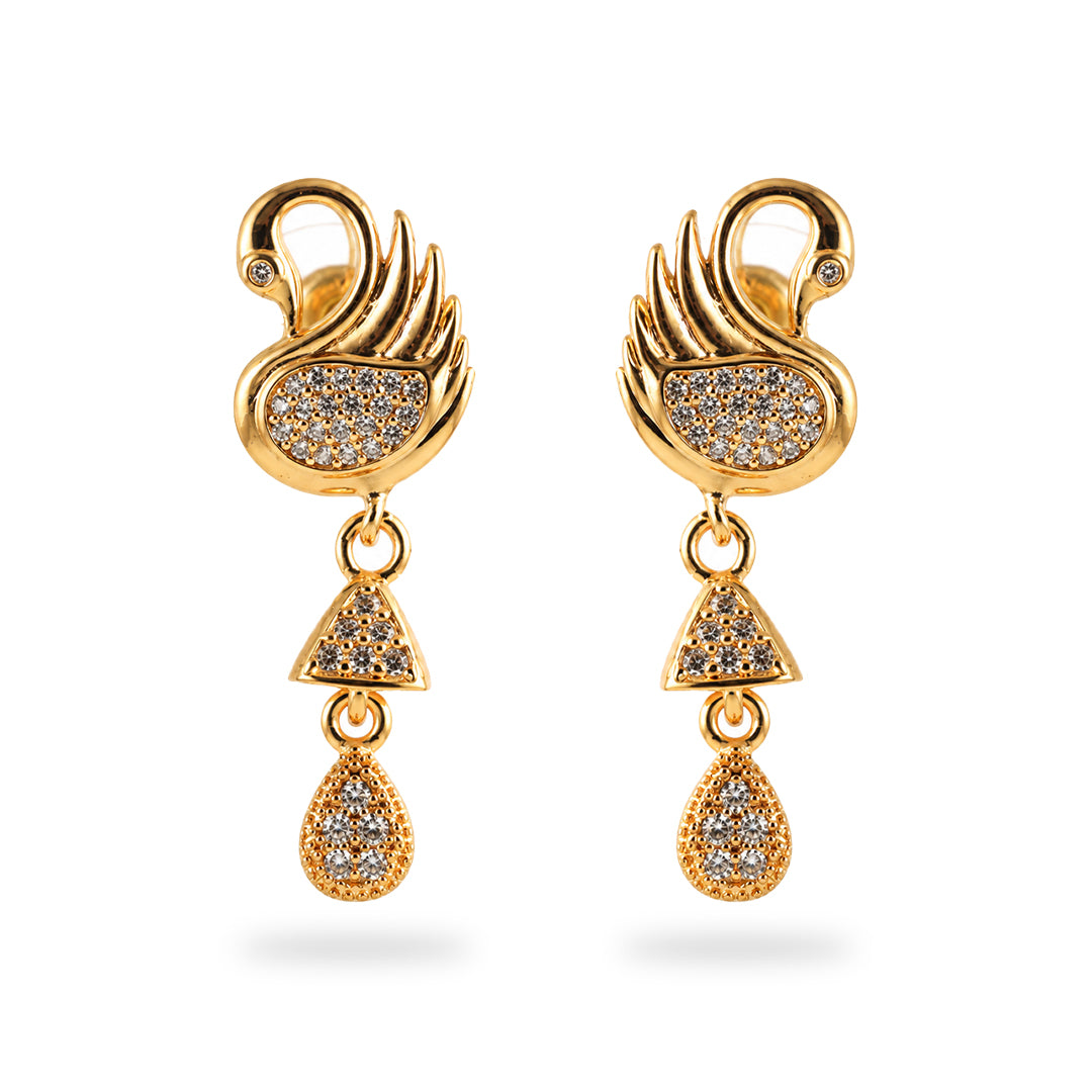 18k Gold Plated Gold Openwork Teardrop Earring