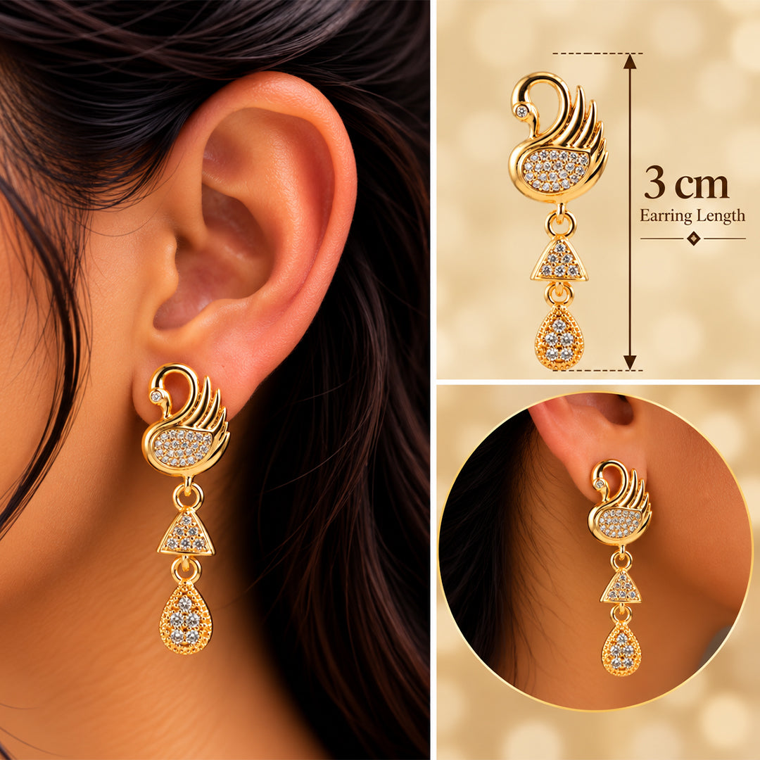 18k Gold Plated Gold Openwork Teardrop Earring