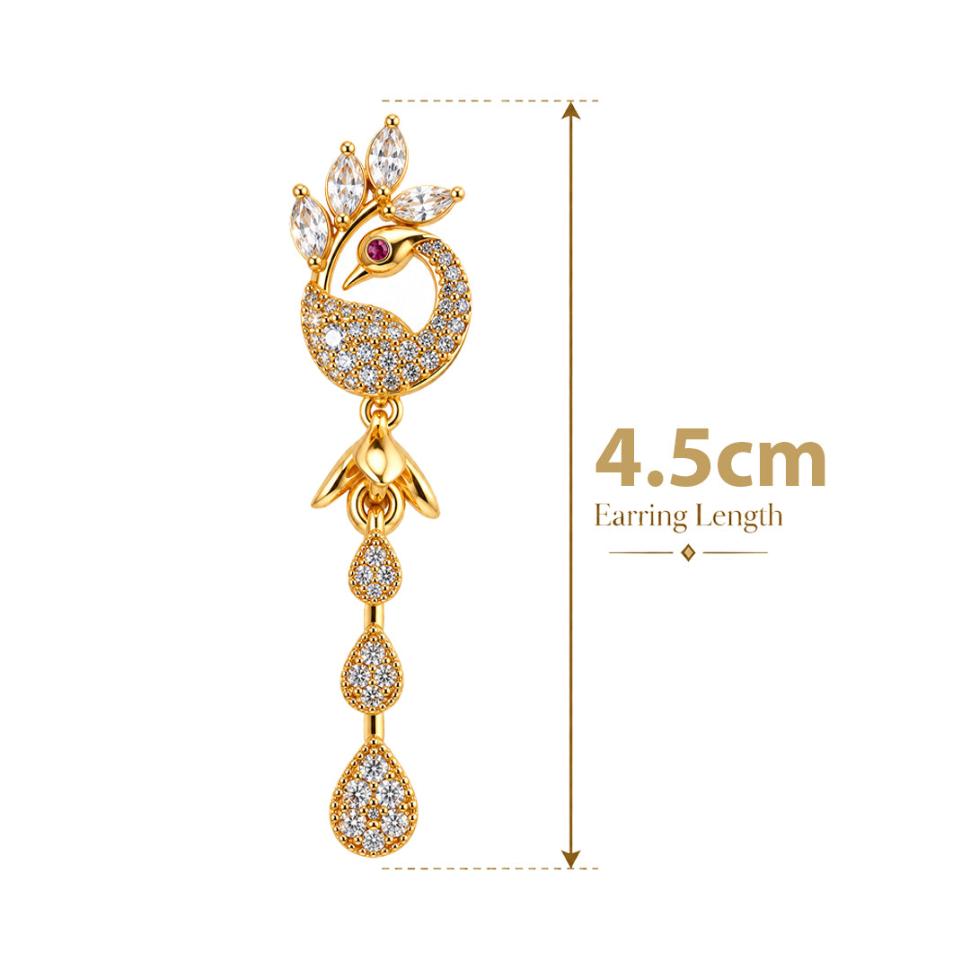 18k Gold Plated Gold Oval Filigree Drop Earring