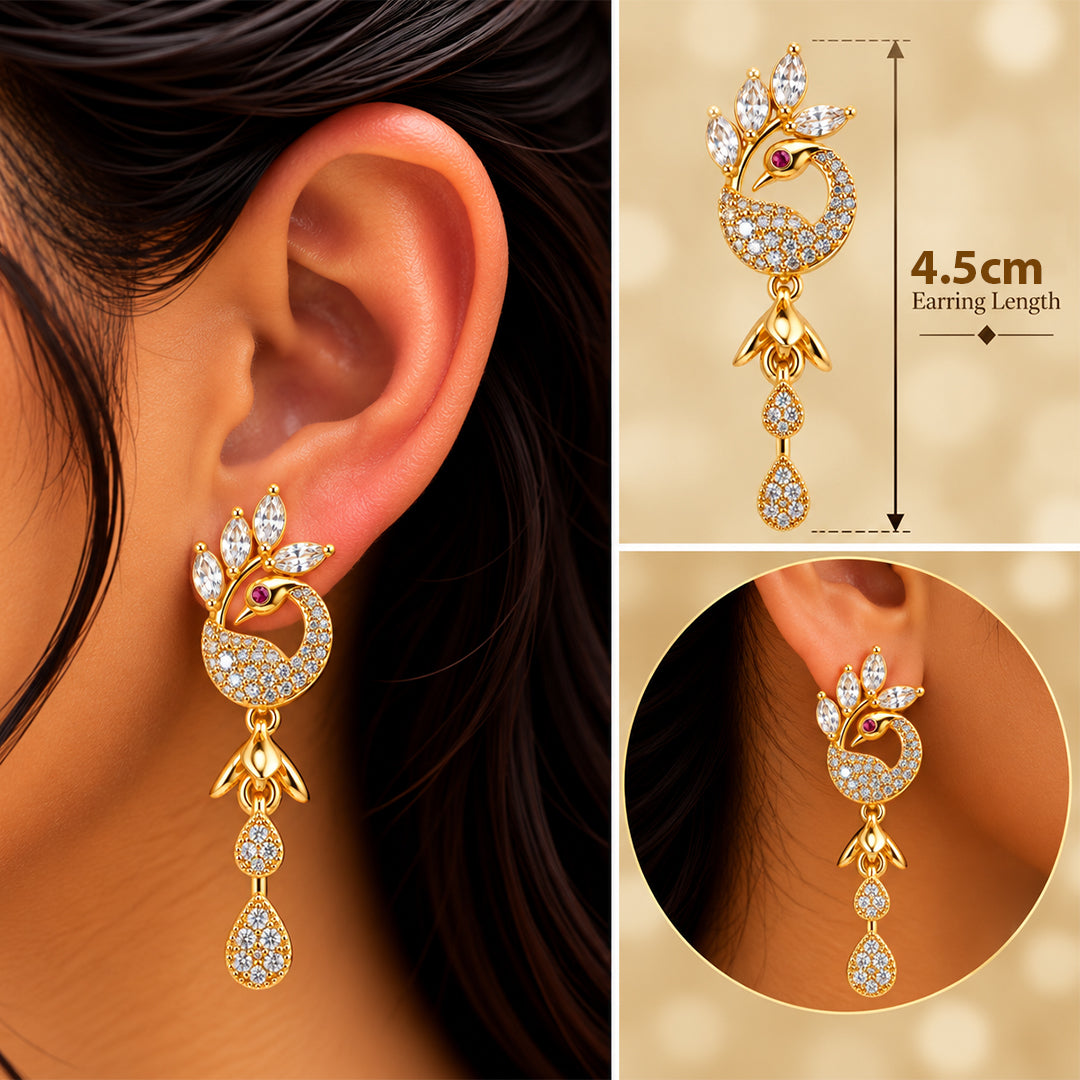 18k Gold Plated Gold Oval Filigree Drop Earring