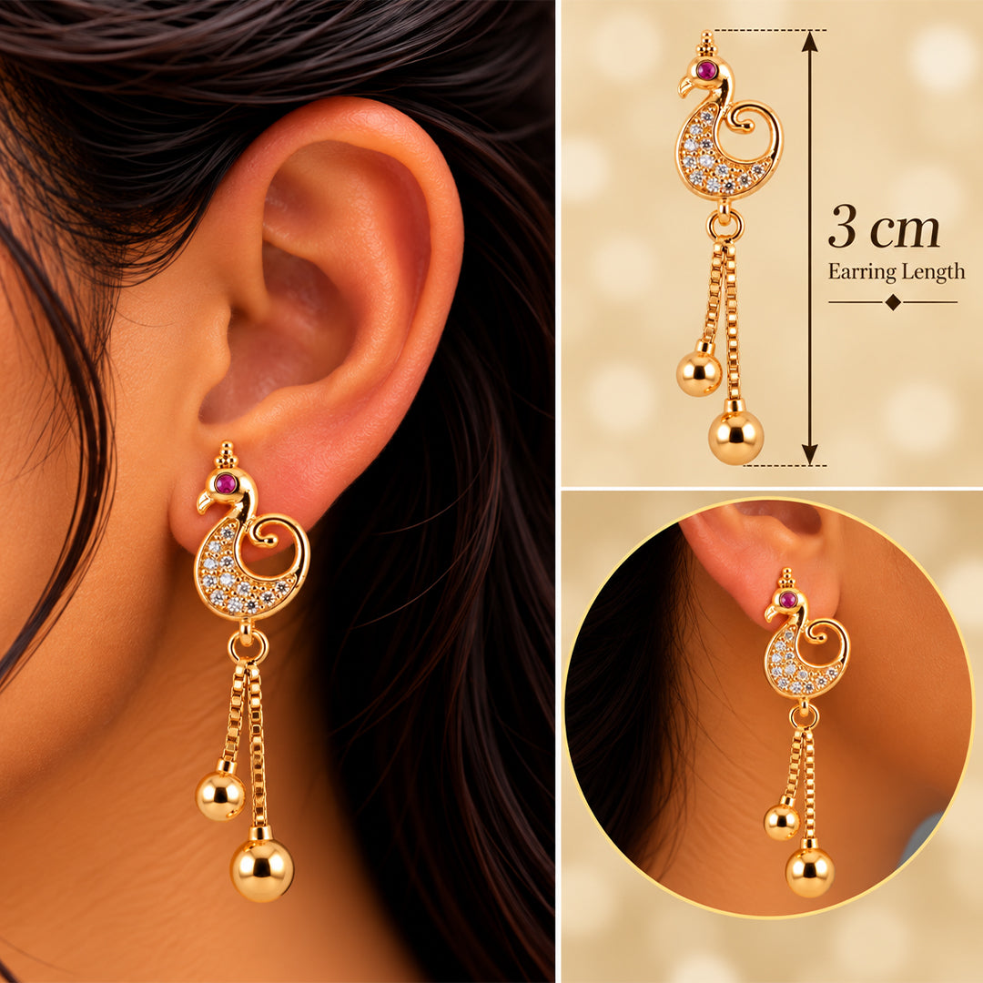 18k Gold Plated Gold Pendant with Teardrop Stones