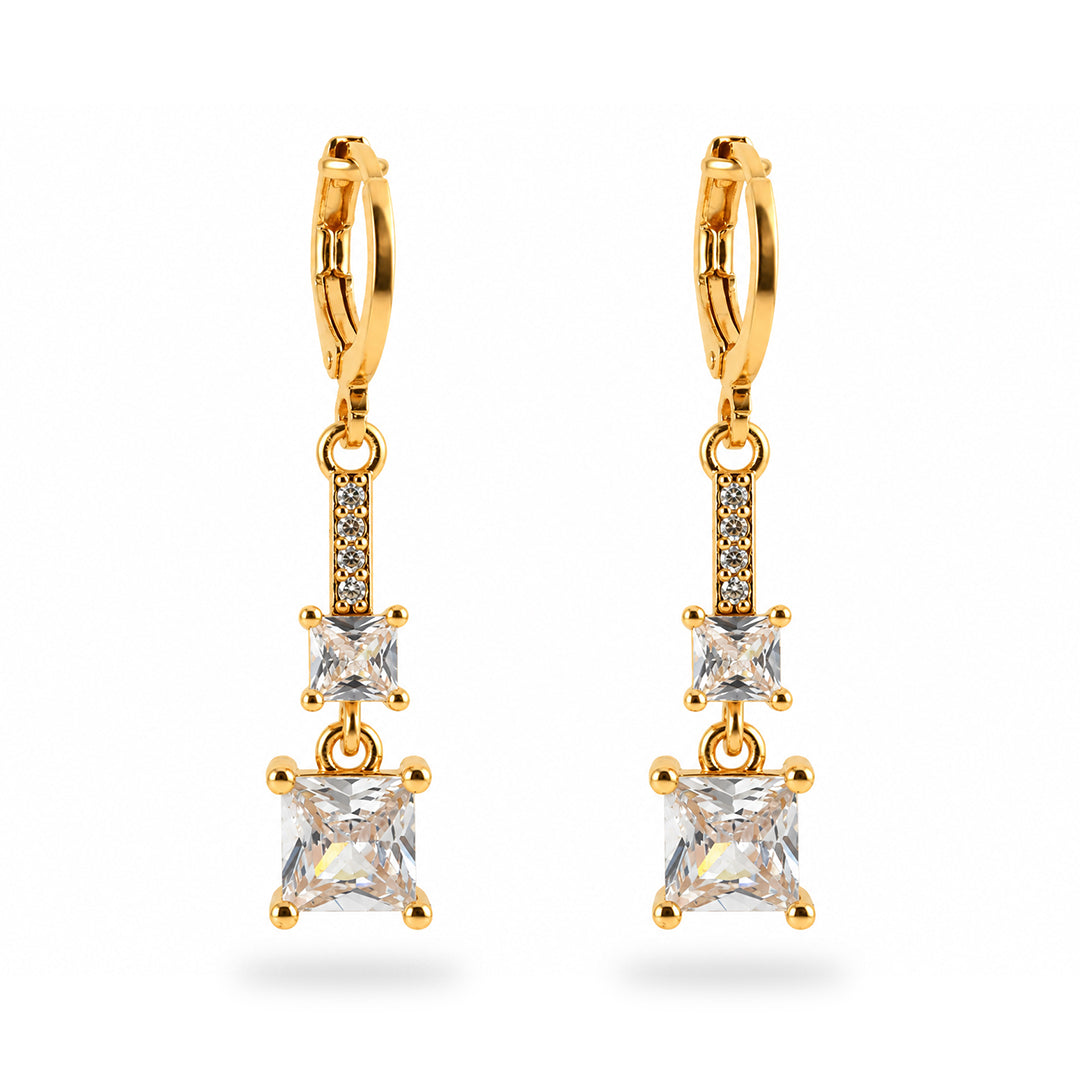 18k Gold Plated Gold Textured Teardrop Earring