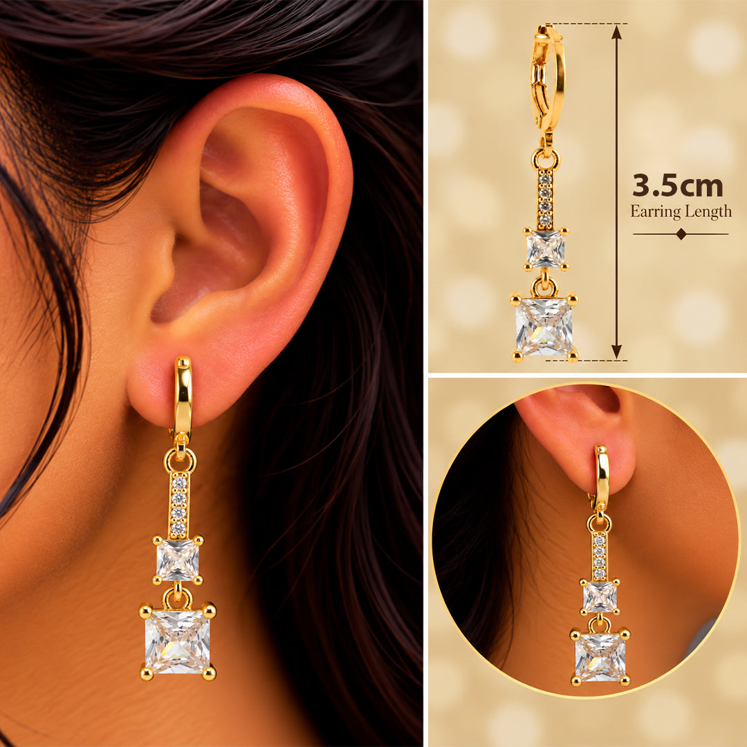 18k Gold Plated Gold Textured Teardrop Earring