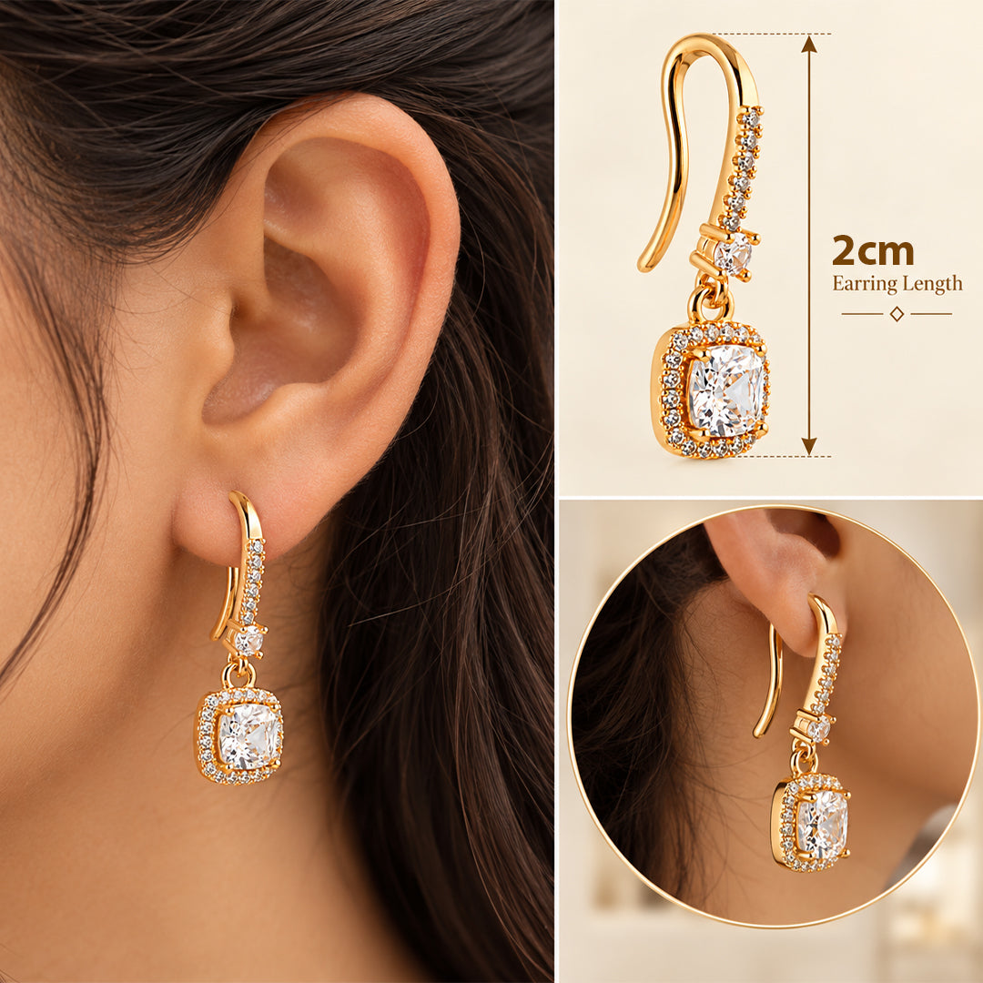 18k Gold Plated Layered Gold Floral Earring