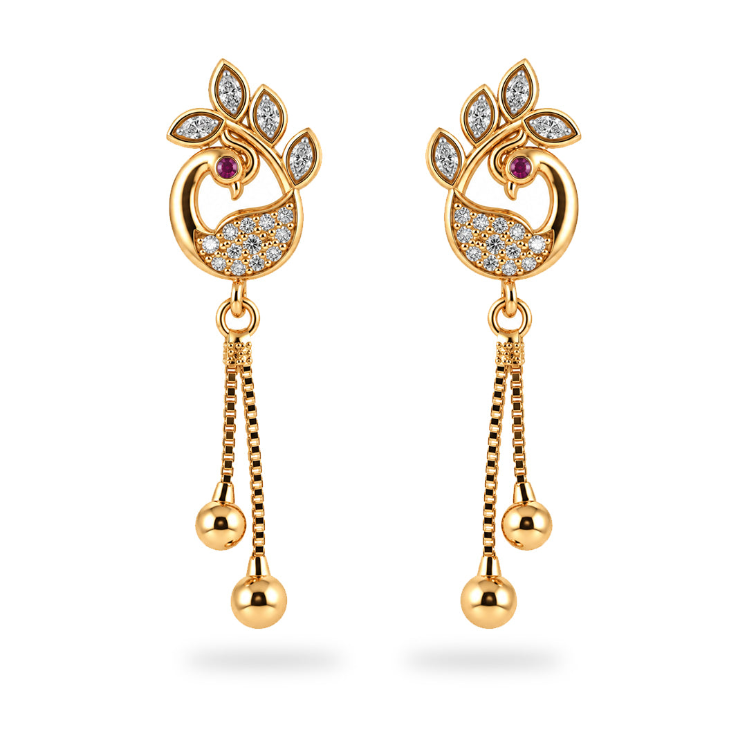 18k Gold Plated Openwork Gold Teardrop Earring