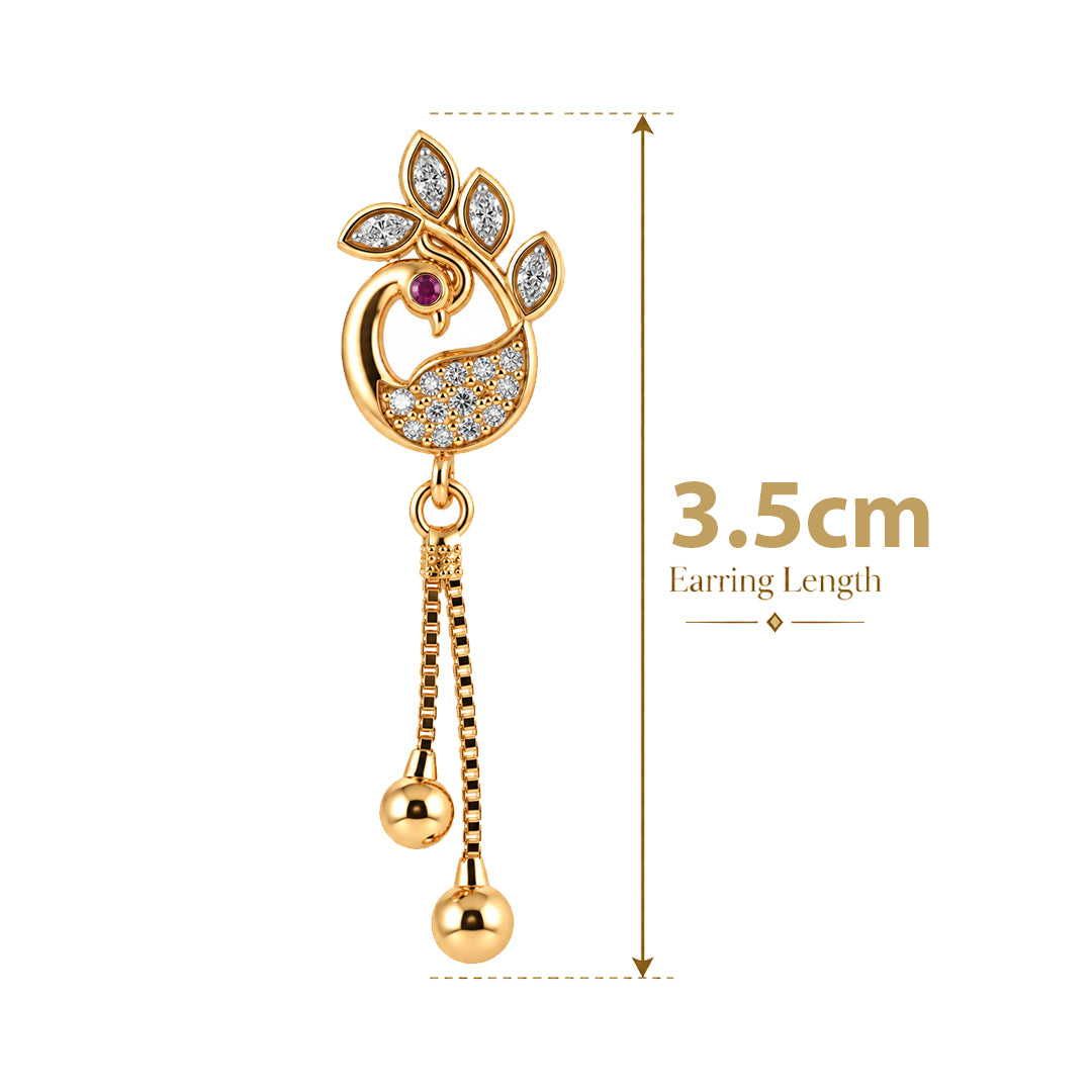 18k Gold Plated Openwork Gold Teardrop Earring