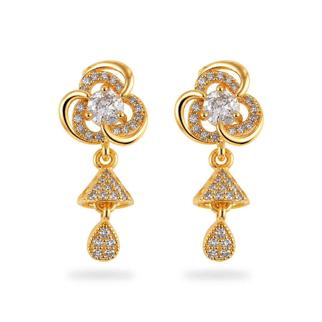 18k Gold Plated Round Gold Filigree Earring