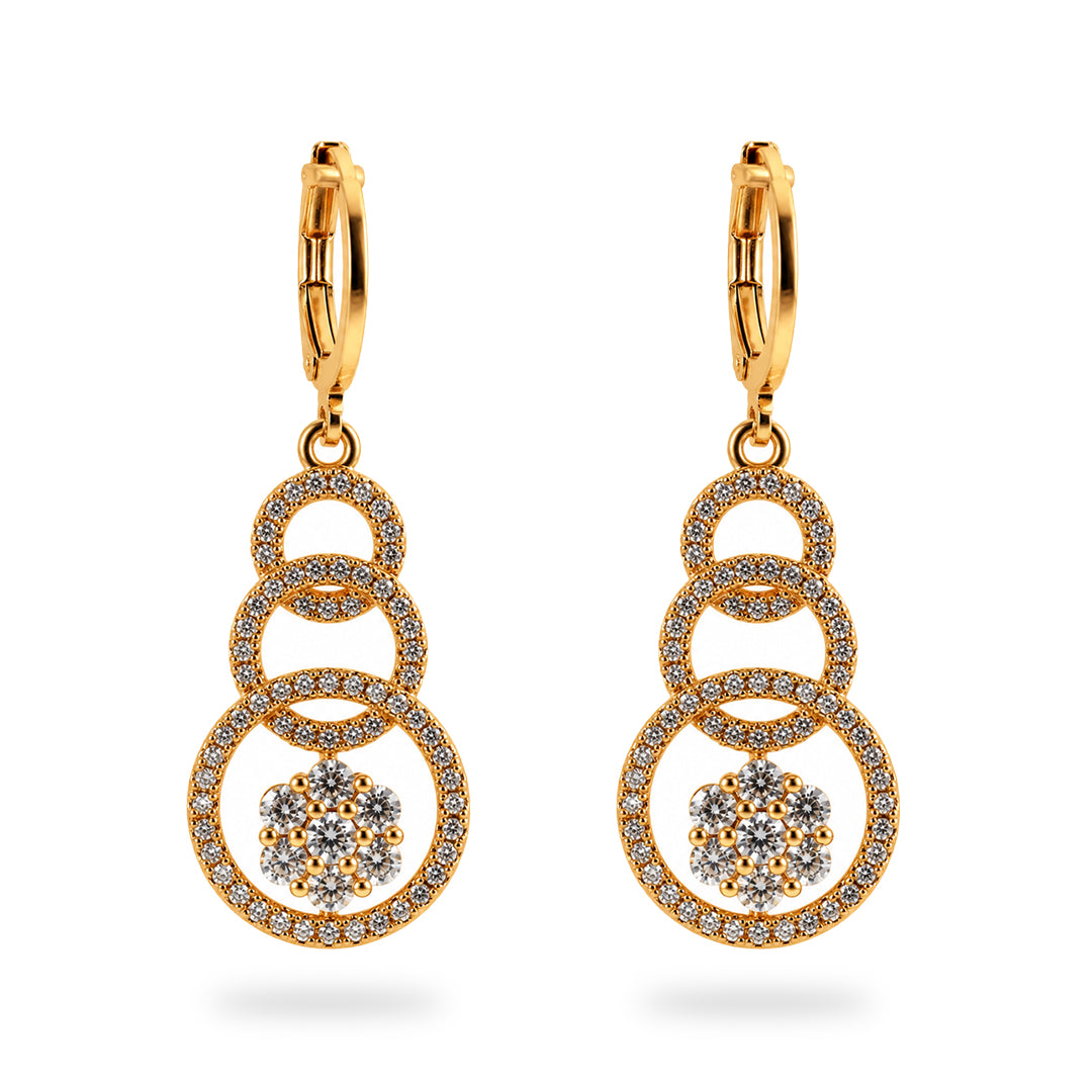 18k Gold Plated White Pearl Drop Earring