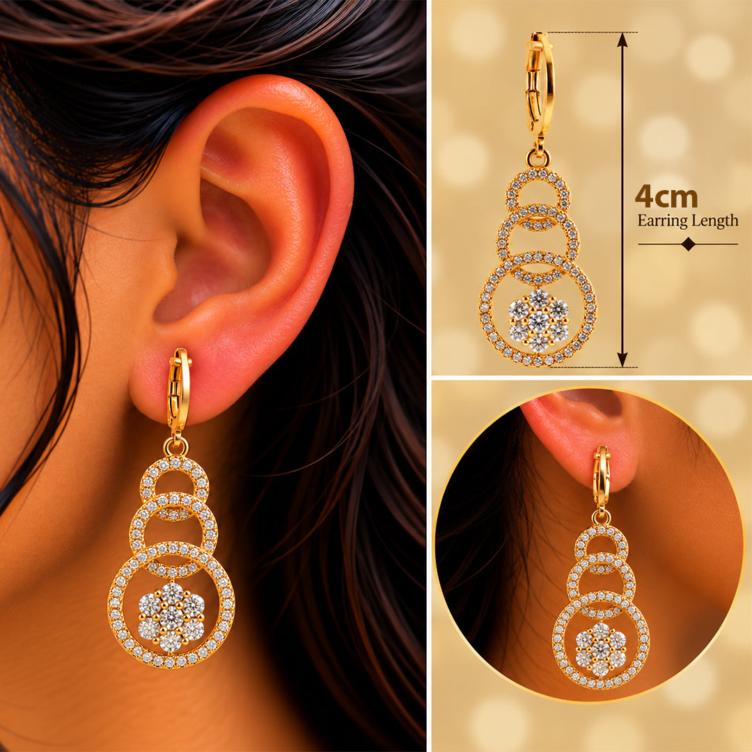18k Gold Plated White Pearl Drop Earring