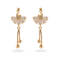 18k Gold Plated White Pearl Gold Drop Earring