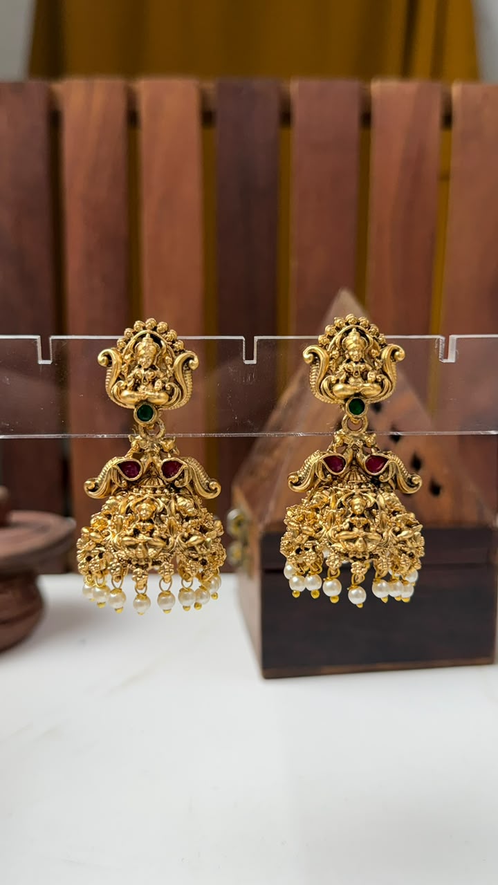 Elegant Gold-Plated Kundan Jhumki Earrings for Women Online India | BhargavArts
